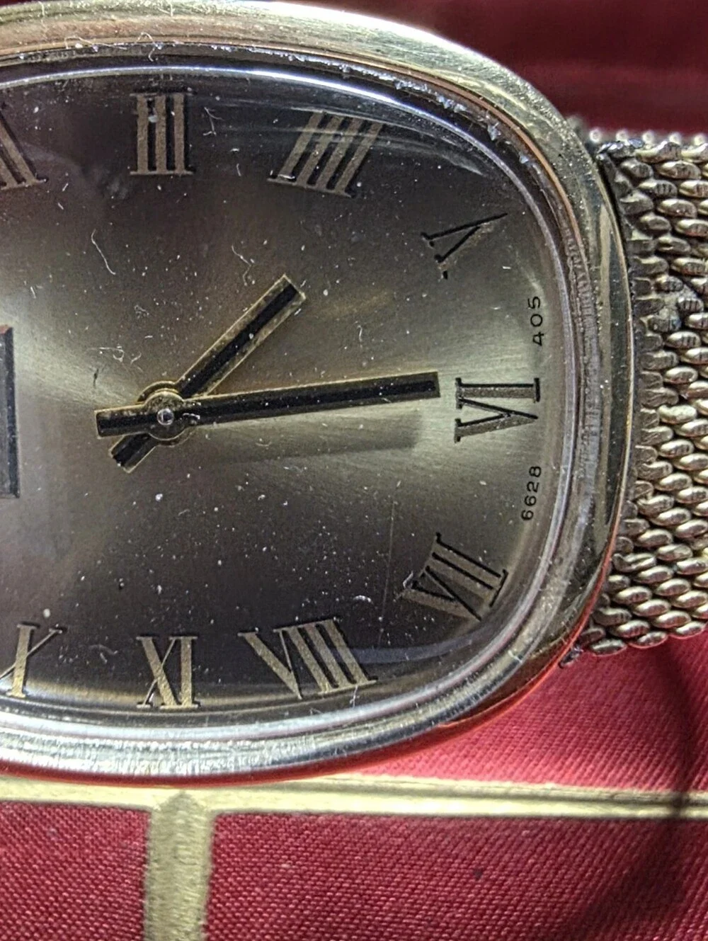 Benrus Gold Mesh Bracelet Watch - Gold Dial